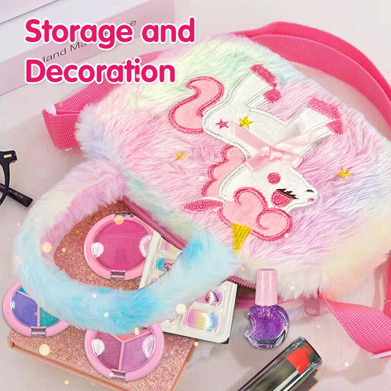 Unicorn Cute Bag Kid's Cosmetics Makeup Bag Children 4 5 6 7 8 + Pink Cute Bag Safe Cosmetic