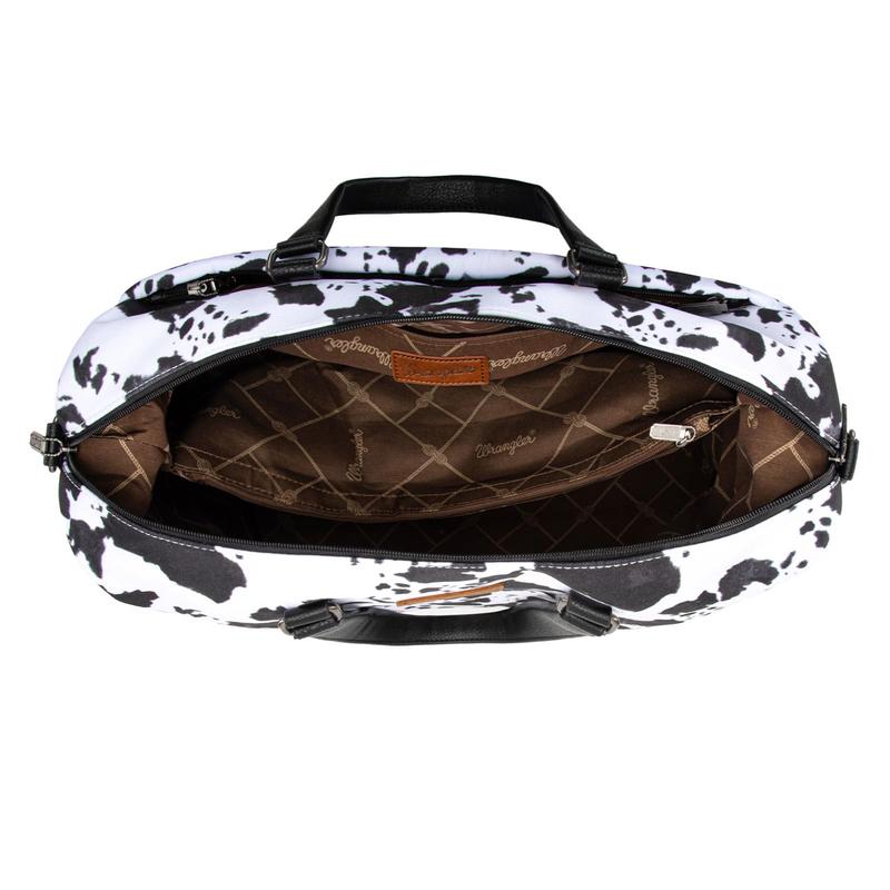 Wrangler Travel Duffle Bag for Women Oversized Cow Print Weekender Bag Overnight Bag