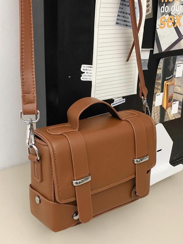 Men's Casual Solid Color Crossbody Bag, Fashionable PU Leather Waterproof Shoulder Bag for Daily Used, Lightweight Business Single Shoulder Bag