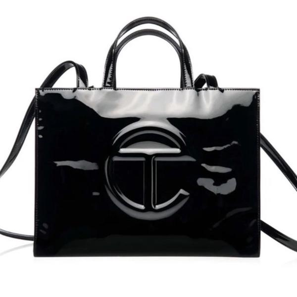 Telfar Medium Black Patent Shopping Bag - NWT