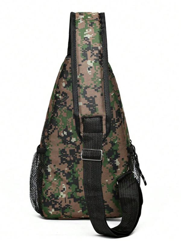 Men's Camo Pattern Crossbody Bag, Fashionable Casual Sports Sling Bag for Daily Used, Casual Trendy Versatile High-quality Daily Commuting Bag