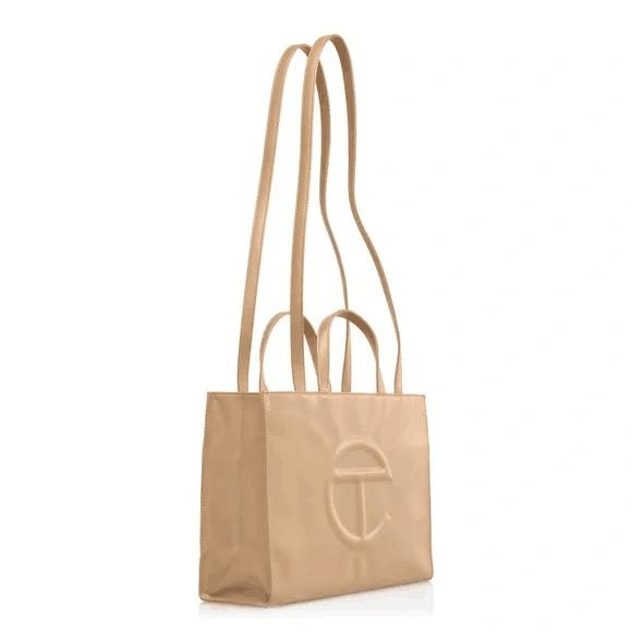 Telfar Medium Leather Shopping Bag - Cream