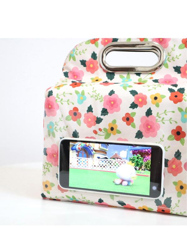 Cute Floral Leopard Pattern Lunch Bag, Waterproof Insulated Lunch Bag, Multi-functional Lunch Bag for Women & Girls