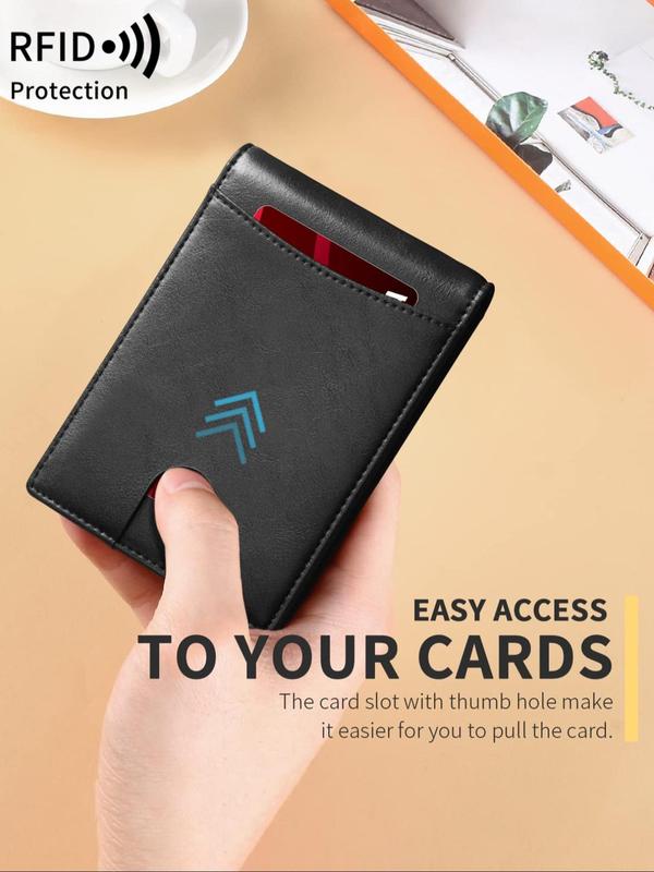 Men's Simple Bifold Wallet with Card Slots, Casual Business Multi Card Slot Wallet, RFID Blocking Wallet for Work & Daily Used