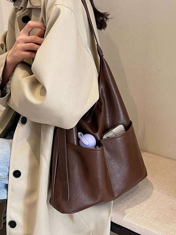 2024 New Arrival Women's Tote Bag, Vintage, Simple And Elegant Style, Commuting Bag With Large Capacity And Inner Bag, For Shoulder Carry