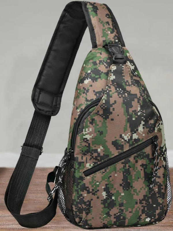 Men's Camo Pattern Crossbody Bag, Fashionable Casual Sports Sling Bag for Daily Used, Casual Trendy Versatile High-quality Daily Commuting Bag