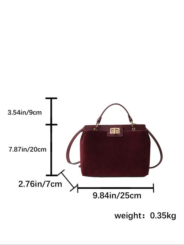 Women's Solid Color Flap Shoulder Bag, Fashionable Flannelette Crossbody Bag for Daily Used, Casual Trendy Versatile High-quality Daily Commuting Bag