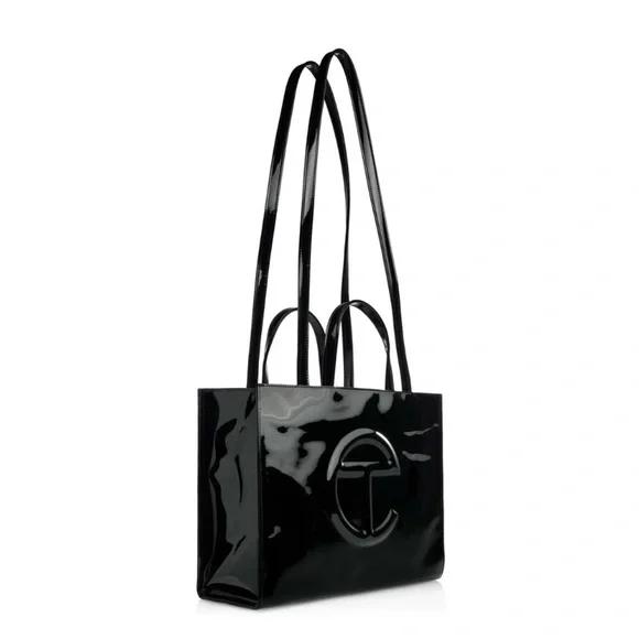 Telfar Medium Black Patent Shopping Bag - NWT