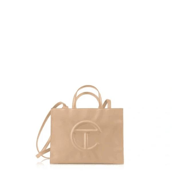 Telfar Medium Leather Shopping Bag - Cream