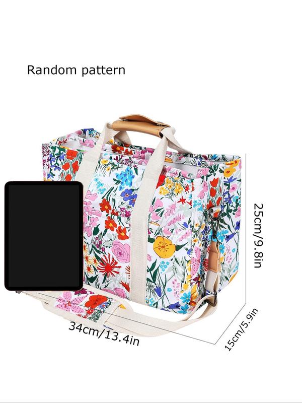 Women's Elegant All Over Pattern   Plain Tote Bag, College Tote Bag, Fashionable Multi-pocket Crossbody Tote Bag for Daily Used, Casual Trendy Versatile High-quality Daily Commuting Bag