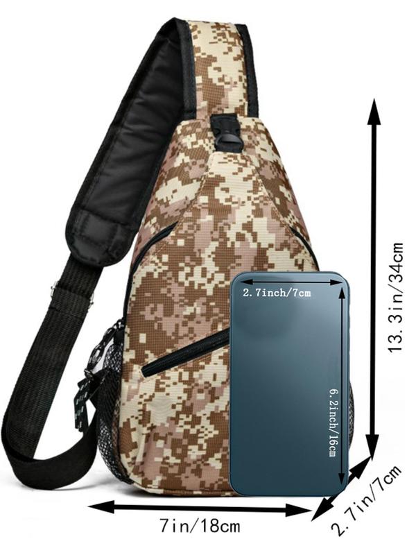 Men's Camo Pattern Crossbody Bag, Fashionable Casual Sports Sling Bag for Daily Used, Casual Trendy Versatile High-quality Daily Commuting Bag