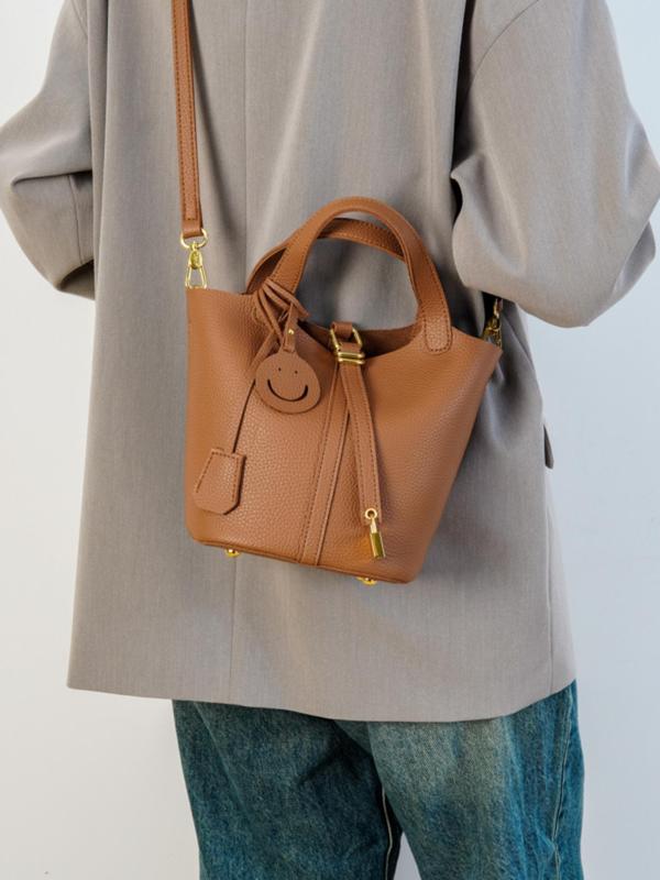 Women's Solid Color Bucket Bag, Fashionable Simple Versatile Commuter Bag, Elegant Crossbody Bag for Women