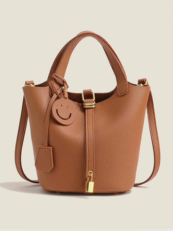 Women's Solid Color Bucket Bag, Fashionable Simple Versatile Commuter Bag, Elegant Crossbody Bag for Women