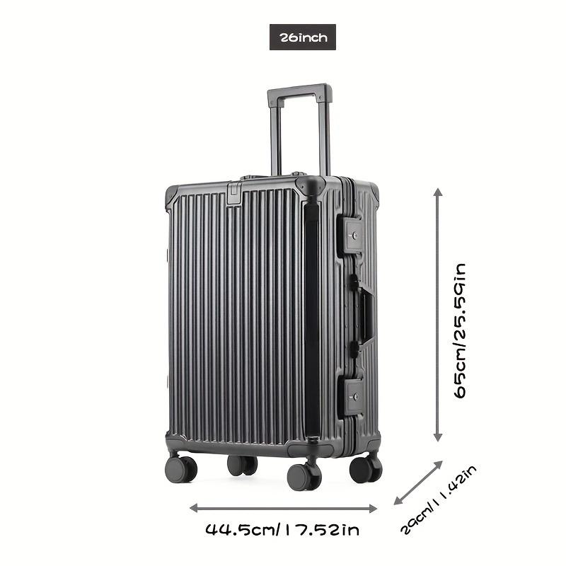 Multifunctional Aluminum Alloy Frame Suitcase, Large-capacity USB Charging Interface Rear Cup Holder Rolling Wheel Trolley Case, Universal Wheel Unisex Password Push Box 20in 24in 26in