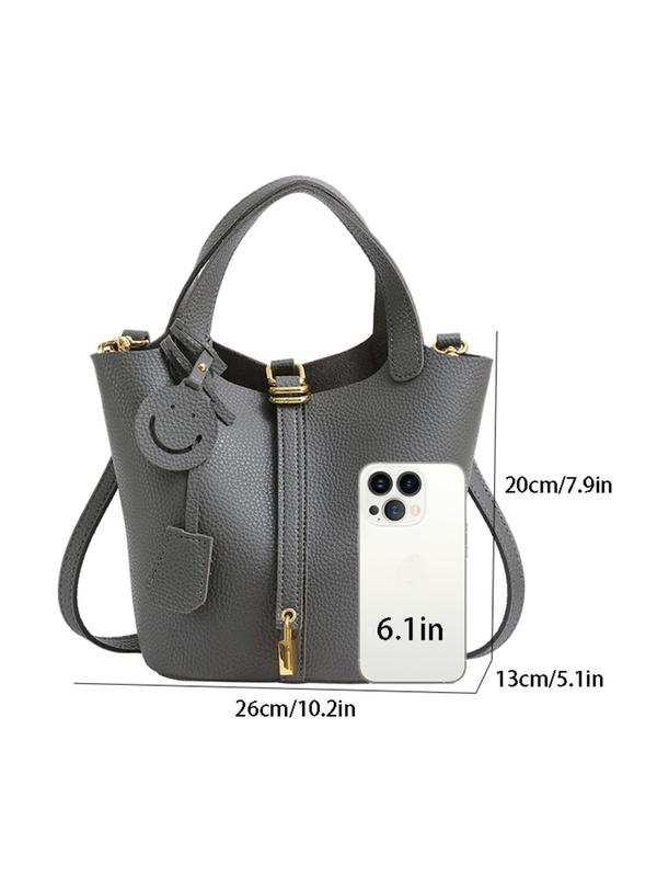 Women's Solid Color Bucket Bag, Fashionable Simple Versatile Commuter Bag, Elegant Crossbody Bag for Women