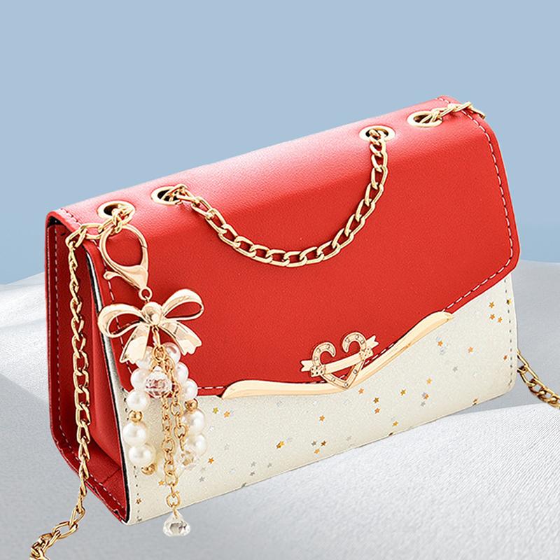 Women's Elegant Shoulder Bag Chain Strap Crossbody Bag Flap Handbag Aesthetic Fashion Messenger Bag