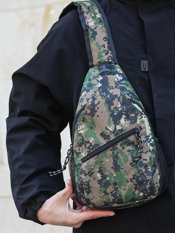 Men's Camo Pattern Crossbody Bag, Fashionable Casual Sports Sling Bag for Daily Used, Casual Trendy Versatile High-quality Daily Commuting Bag