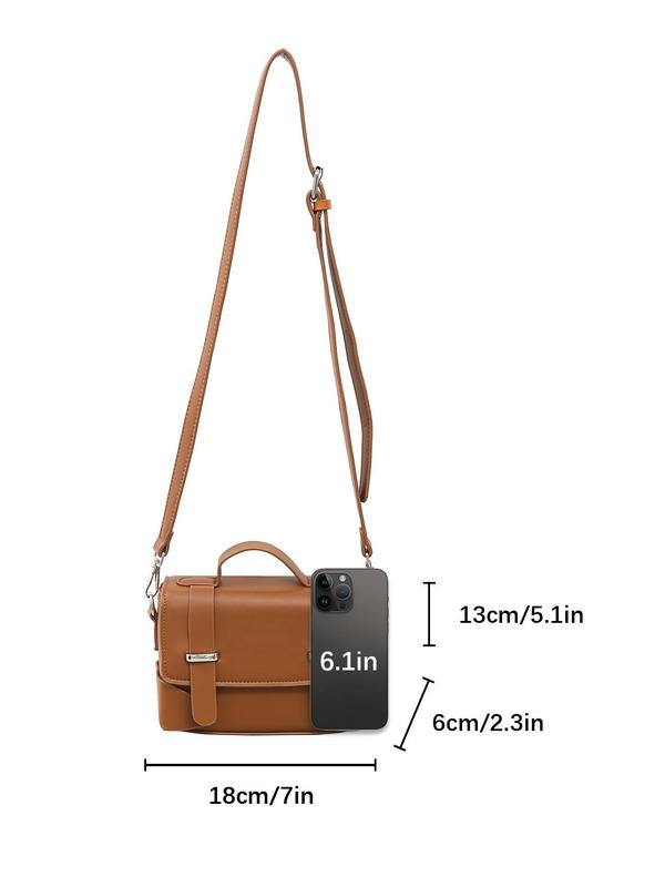 Men's Casual Solid Color Crossbody Bag, Fashionable PU Leather Waterproof Shoulder Bag for Daily Used, Lightweight Business Single Shoulder Bag