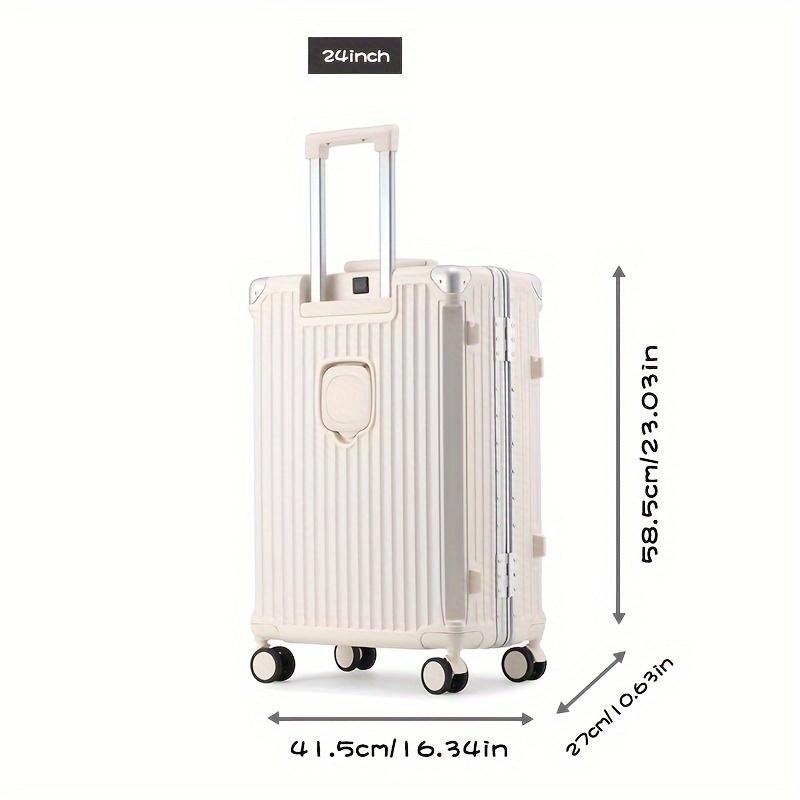 Multifunctional Aluminum Alloy Frame Suitcase, Large-capacity USB Charging Interface Rear Cup Holder Rolling Wheel Trolley Case, Universal Wheel Unisex Password Push Box 20in 24in 26in