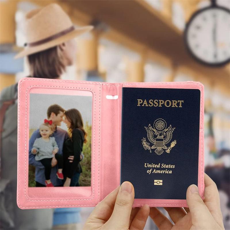 Passport Holder,Passport Cover Passport Wallet Passport and Vaccine Card Holder Combo Passport Holder Passport Case Passport Card Holder Family Passport Holder Passport Holder for Women Men,Pink