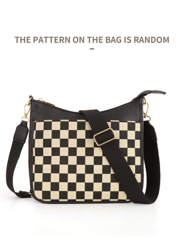 Fashionable Checkerboard Pattern Crossbody Bag, Casual Versatile Shoulder Bag for Women, Trendy All-match Commuter Bag for Daily Used