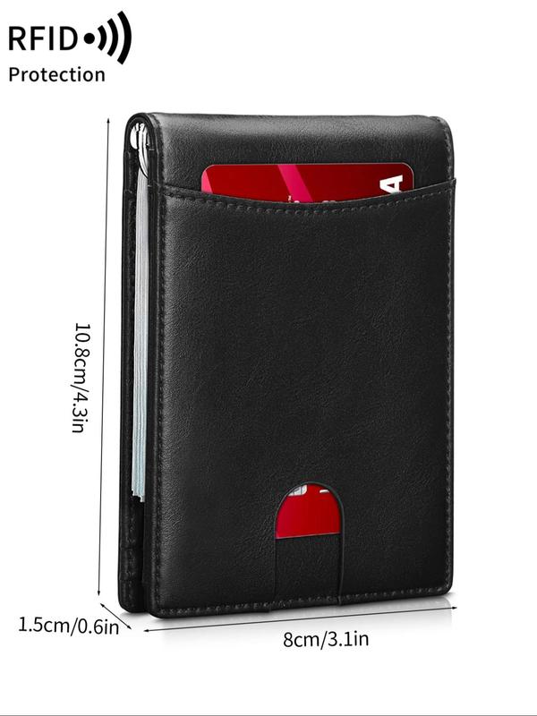 Men's Simple Bifold Wallet with Card Slots, Casual Business Multi Card Slot Wallet, RFID Blocking Wallet for Work & Daily Used