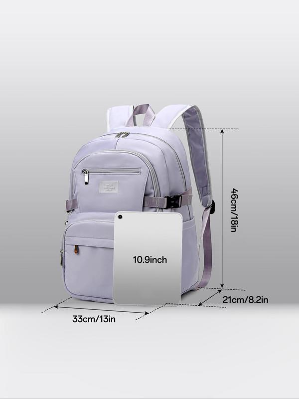 Women's Solid Color Backpack, Lightweight Zipper Backpack, Casual Versatile Backpack for School & Travel, Perfect for Outdoor, Travel and Back-to-School