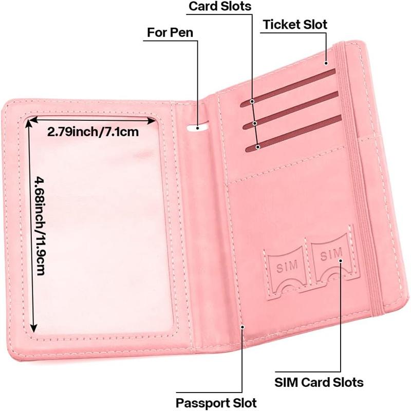 Passport Holder,Passport Cover Passport Wallet Passport and Vaccine Card Holder Combo Passport Holder Passport Case Passport Card Holder Family Passport Holder Passport Holder for Women Men,Pink