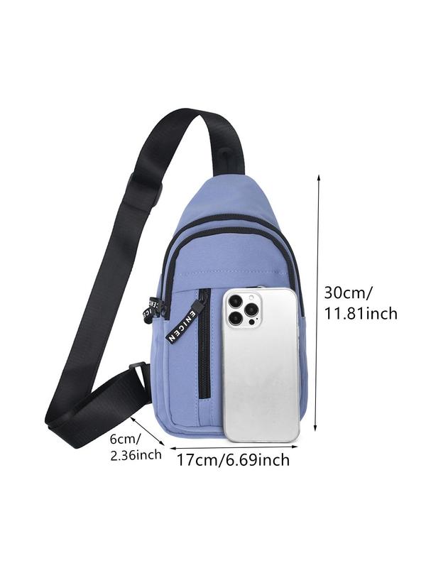 Men's Summer Nylon Zipper Belt Bag with Charm, Lightweight Casual Chest Bag, Simple Plain Color Bag for Daily Used, 2024 Casual Trendy Versatile High-quality Daily Commuting Bag