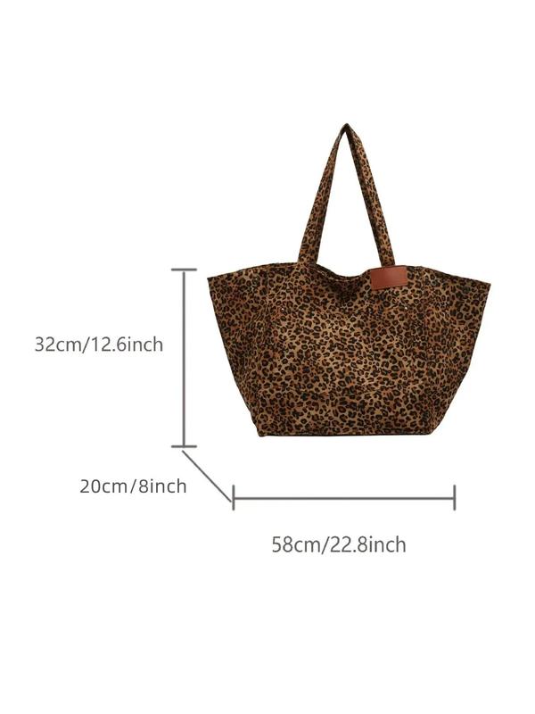 Leopard Pattern Tote Bag, Casual Fashionable Shoulder Bag for Women & Girls, Luxury Bags, Summer 2024 Trendy Versatile High-quality Daily Commuting Bag