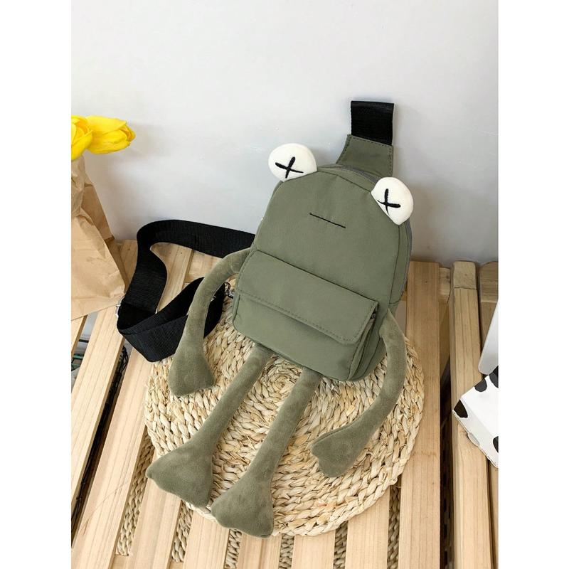 Cartoon Nylon Frog Chest Bag Waterproof Crossbody Bag Fanny Pack Sling Bag Shoulder Bag For Travel Work Sport Holiday Essentials Lightweight Anti Theft Going Out Gift For Men Boyfriend Husband Boys Rucksack Fathers Day Gifts