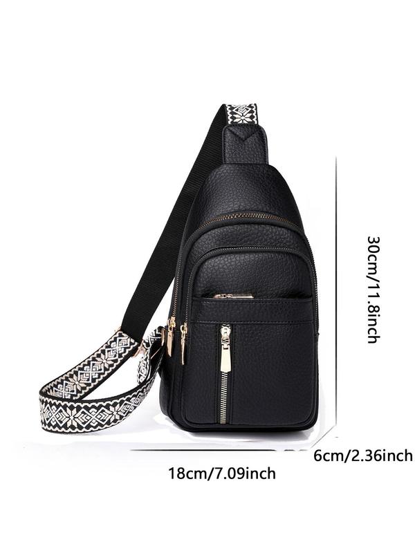 Women's Casual Zipper Fanny Pack, Fashionable PU Leather Shoulder Bag with Adjustable Strap for Daily, Casual Luxury Crossbody Bags for Daily Commuting