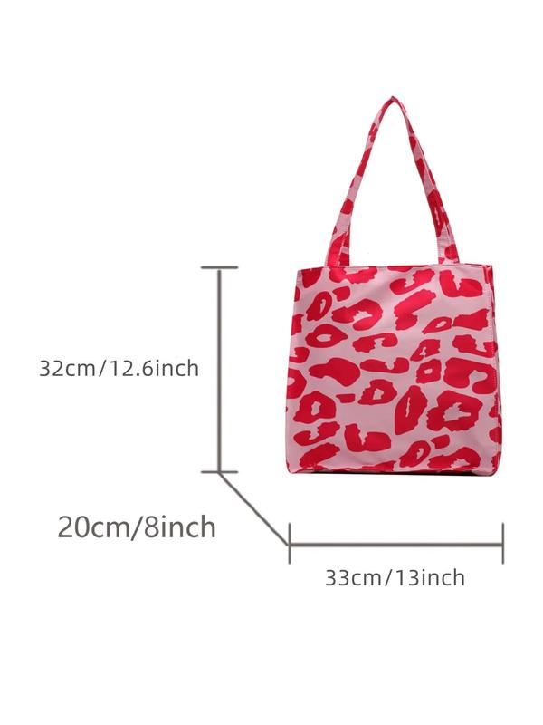 Leopard Pattern Tote Bag, Casual Fashionable Shoulder Bag for Women & Girls, Luxury Bags, Summer 2024 Trendy Versatile High-quality Daily Commuting Bag