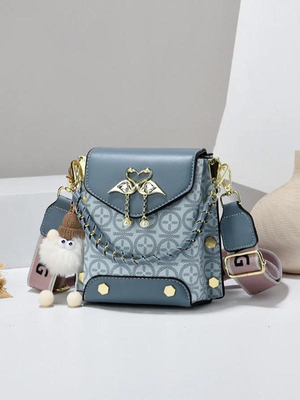 Women's Fashionable Pu Leather Shoulder Bag, Casual Animal & Tassel Decorated Crossbody Bag for Daily Used, Casual Trendy Versatile Daily Commuting Bag