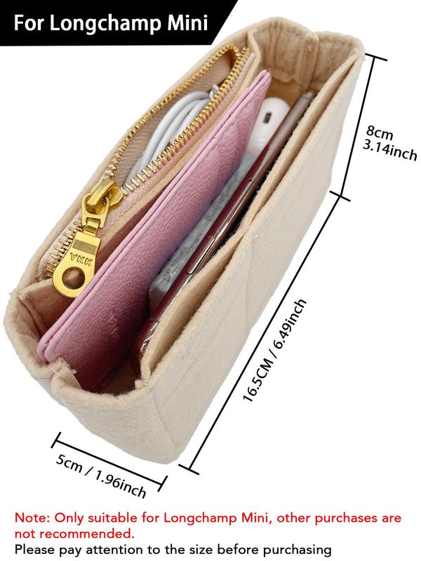 Purse Organizer Insert for Small Tote Bag, Storage & Finishing Inner Bag Liner Handbags Insert Organizer