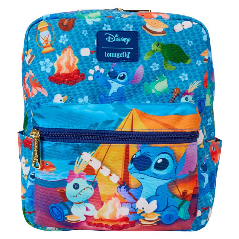 Stitch Camping Cuties All-Over Print Nylon Square Mini Backpack