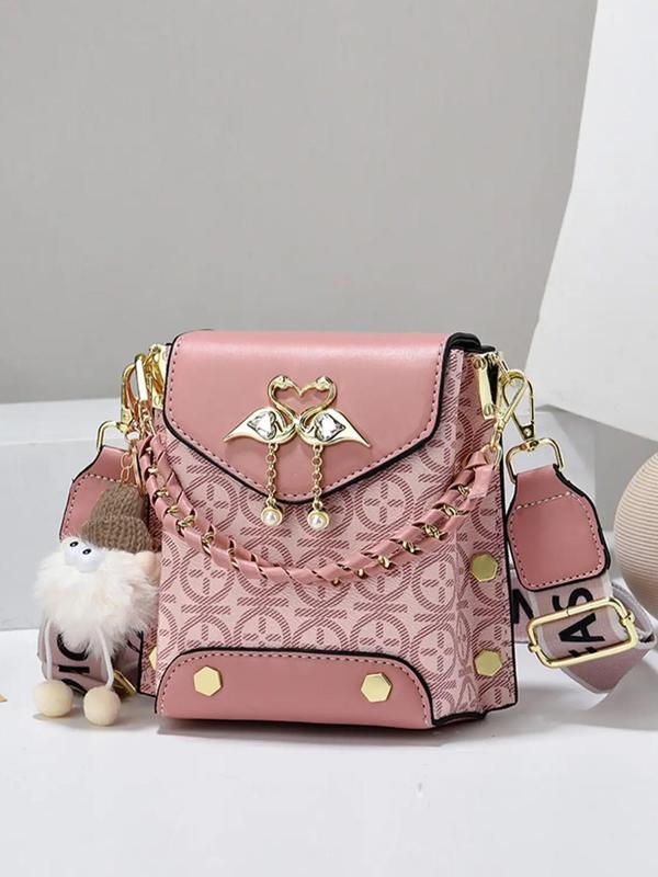 Women's Fashionable Pu Leather Shoulder Bag, Casual Animal & Tassel Decorated Crossbody Bag for Daily Used, Casual Trendy Versatile Daily Commuting Bag