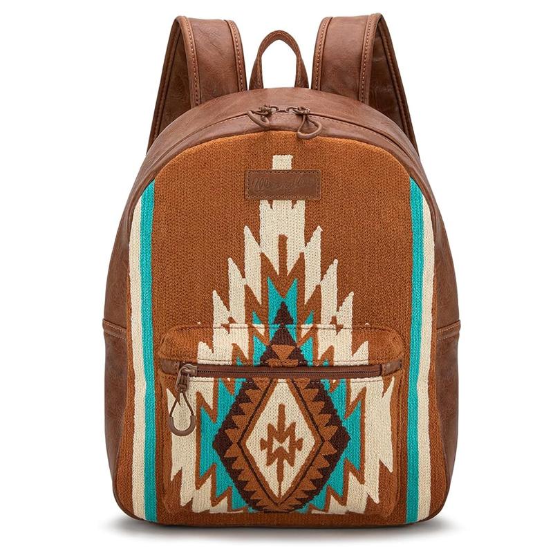 Wrangler Aztec Knitted Backpack for Women Laptop Casual Daypack