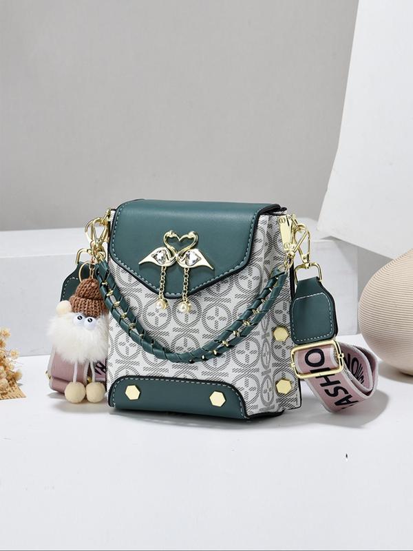 Women's Fashionable Pu Leather Shoulder Bag, Casual Animal & Tassel Decorated Crossbody Bag for Daily Used, Casual Trendy Versatile Daily Commuting Bag