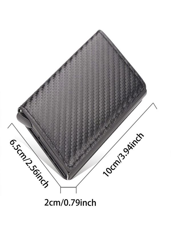 Men's Business Minimalist Carbon Fiber Card Holder, RFID Blocking Card Holder, Pop Up Card Wallet, Portable Card Case for Men