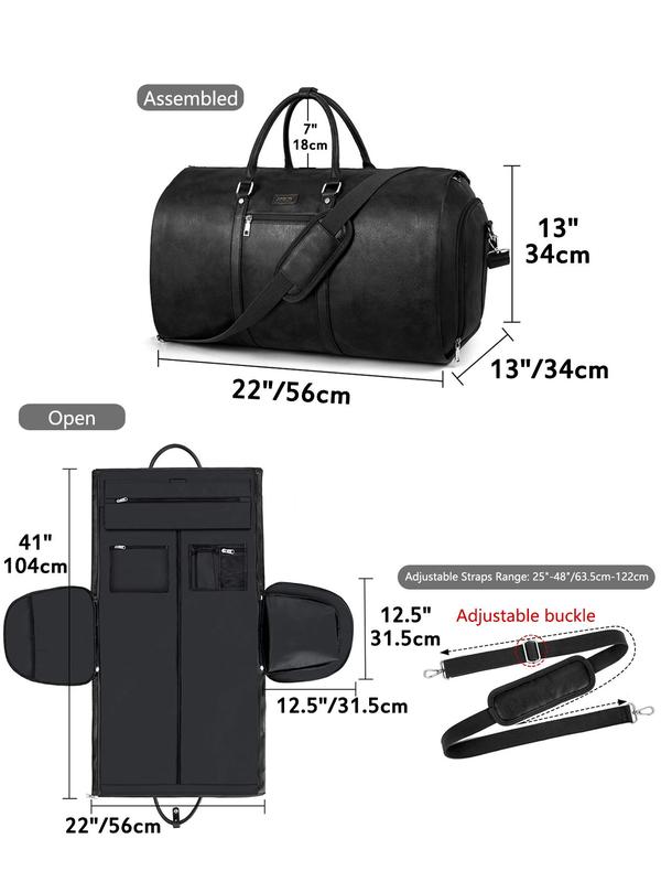 Solid Color Waterproof Garment Bag with Multiple Pocket, Travel Duffle Bag, Travel Bag with Toiletry Bag, Travel Duffle Bag, Daily Commuting Bag, Travel Essential