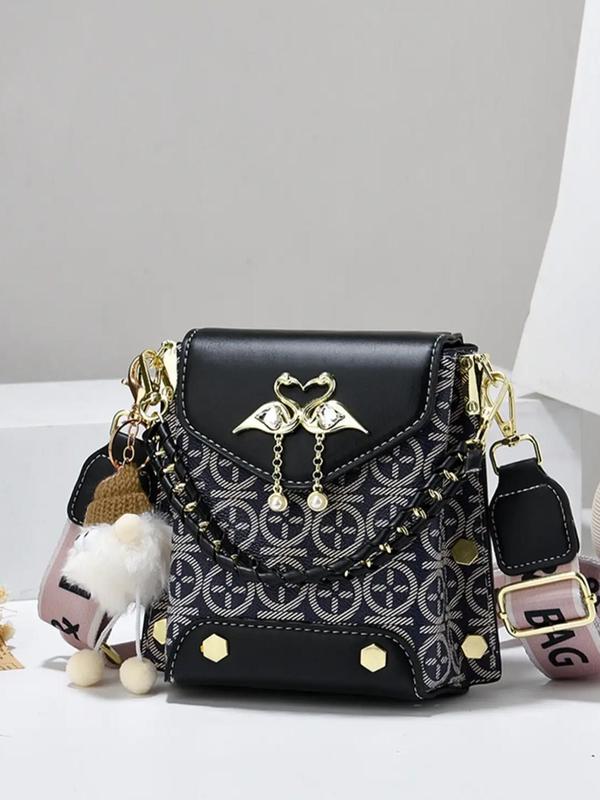 Women's Fashionable Pu Leather Shoulder Bag, Casual Animal & Tassel Decorated Crossbody Bag for Daily Used, Casual Trendy Versatile Daily Commuting Bag