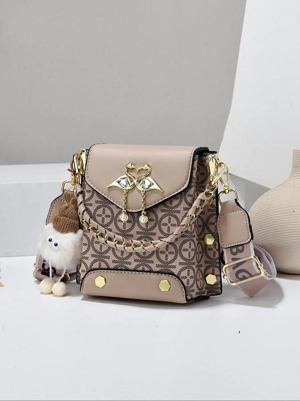 Women's Fashionable Pu Leather Shoulder Bag, Casual Animal & Tassel Decorated Crossbody Bag for Daily Used, Casual Trendy Versatile Daily Commuting Bag