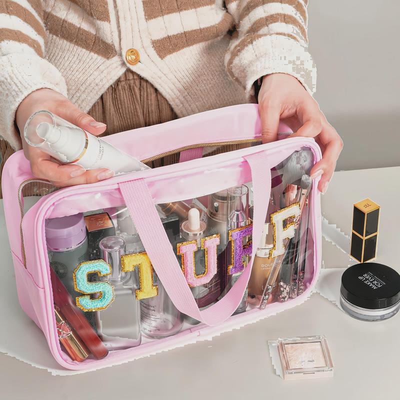 Clear Makeup Bag, Portable Cosmetic Storage Bag, Zipper Makeup Organizer Pouch, Travel Toiletry Bag for Women & Girls Travel Outing, Makeup Tools, Christmas Gift