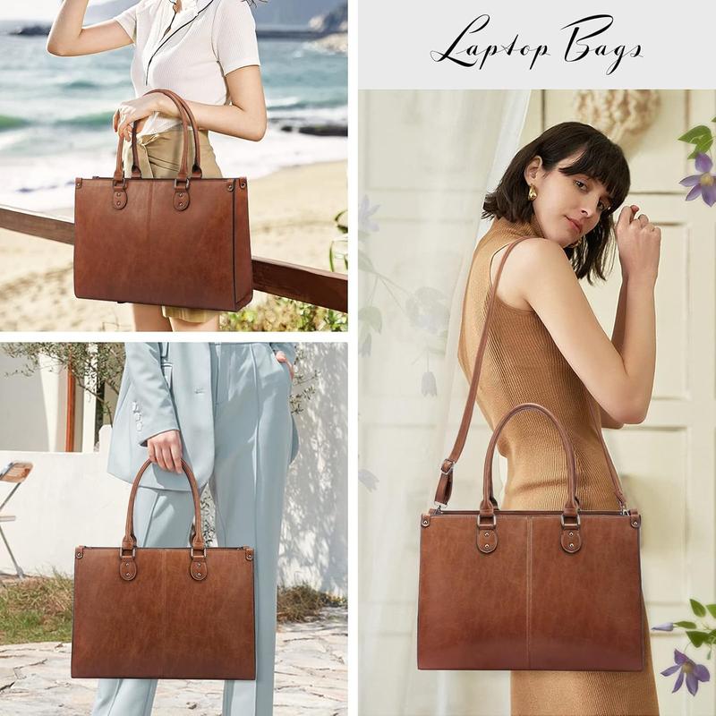 Laptop Bag for Women, 15.6 inch Laptop Tote Bag Vintage Work Bags for Women Computer Bag Office Briefcase Handbag