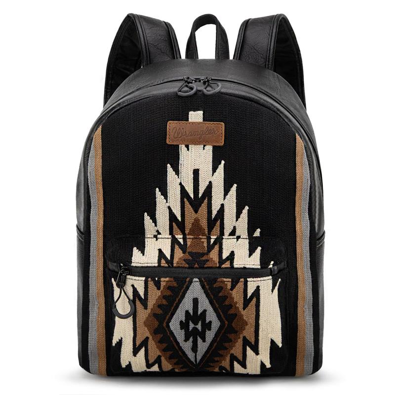 Wrangler Aztec Knitted Backpack for Women Laptop Casual Daypack