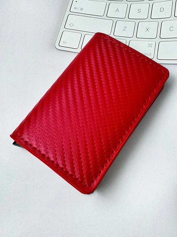 Men's Business Minimalist Carbon Fiber Card Holder, RFID Blocking Card Holder, Pop Up Card Wallet, Portable Card Case for Men