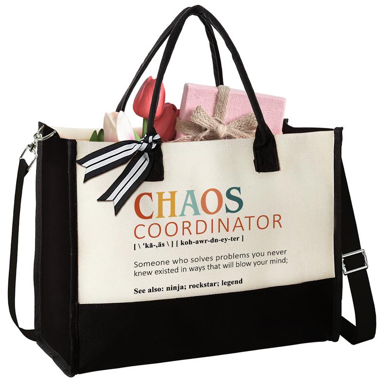 Thank You Gifts for Women, Teacher, Coworker, Boss - Boss Lady Gifts for Women, Coworker Gifts - Administrative Professional Day Gift - Employee Appreciation Gift, Chaos Coordinator Gifts - Tote Bag