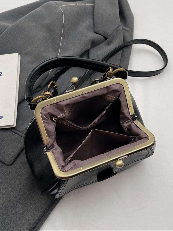 Women's Elegant Solid Color Handbag, Fashionable PU Leather Crossbody Bag for Daily Used, Casual Trendy Versatile High-quality Daily Commuting Bag