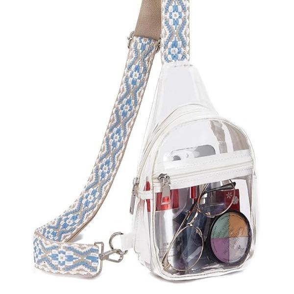 Clear Bag for Stadium Events TPU Fanny Pack Crossbody Bag Purses for Women Transparent Waist Bag with Adjustable Strap